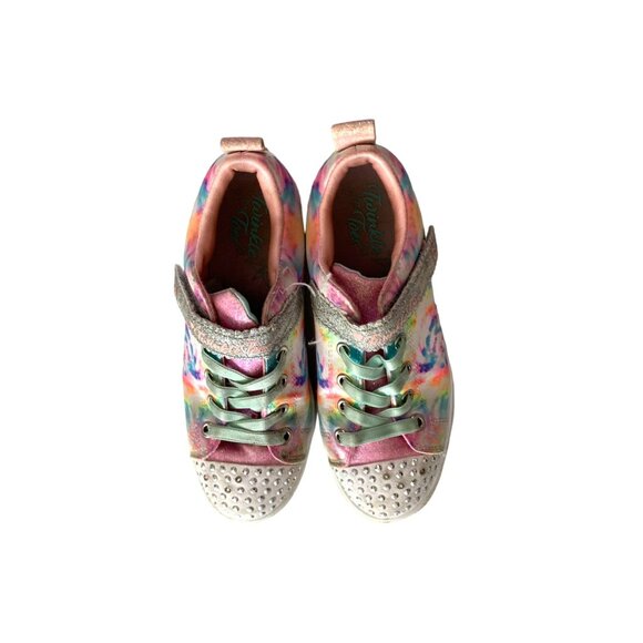 Skechers Twinkle Toes Girls Size 1.5 Pink Multicolor Sneaker Shoes Lights up - Picture 4 of 8